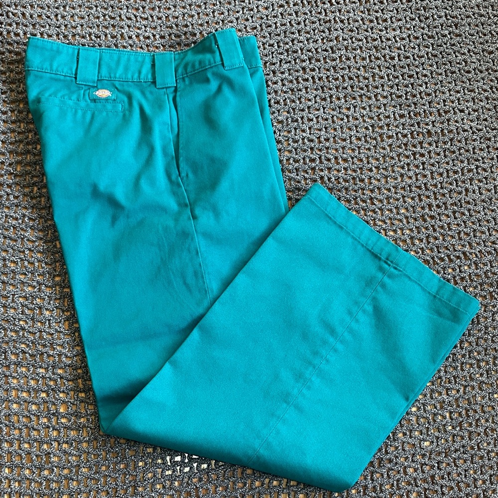 Dickies Women's Teal Wide Leg Pants - Picture 5 of 12